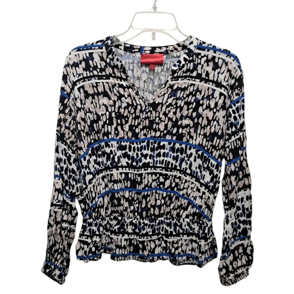 Jennifer Lopez Blouse Long Sleeves Size XS Multicolor 100% Rayón Waist Elastic. - Picture 1 of 7